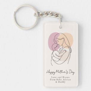 Ligne d'art moderne minimaliste Maman et bébé Fête