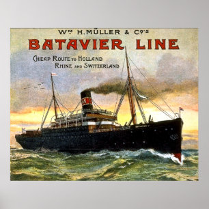 Ligne de Batavier - affiche de Vintage voyage