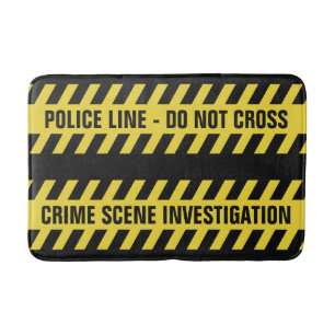 Ligne de police de Faux tapis de bain faits sur