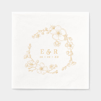 Ligne élégante Flore dessinée Mariage Monogramme