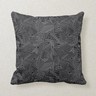Ligne géométrique noire et blanche coussin