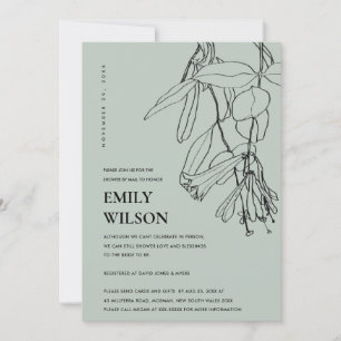 LIGNE GRIS DESSIN DOUCHE FLORALE PAR INVITATION