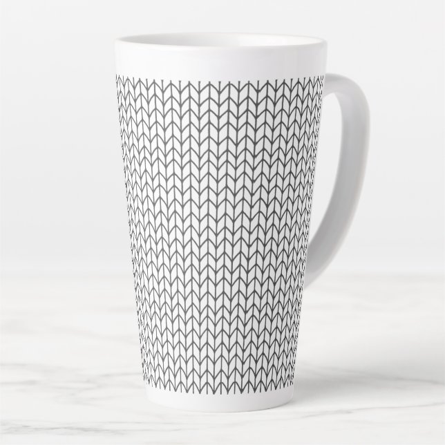 LIGNE NOIRE KNIT Tall Latte Mug (Angle droit)