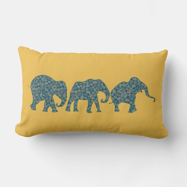 Ligne personnalisée de Coussin Lumbar Eléphants Pa (Recto)