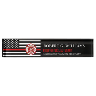 Ligne rouge mince plaque signalétique faite sur