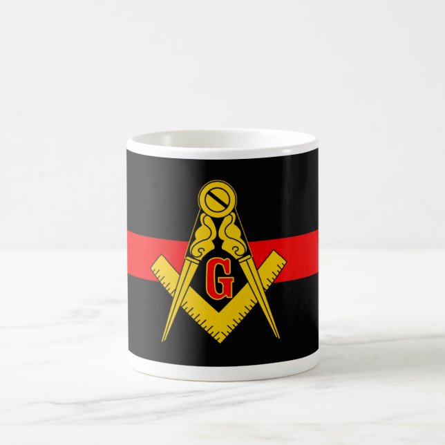 LIGNE ROUGE MINCE TASSE DE CAFÉ MAÇONNIQUE DE (Centre)