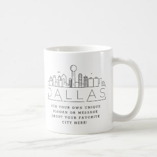 Ligne Skyline stylisée Dallas   Mug café Slogan 