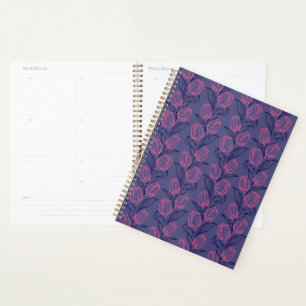 Lignes abstraites artistiques tulipes et feuilles