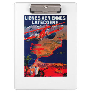 Lignes Aeriennes Latecoere Vintage Poster Klemmbrett