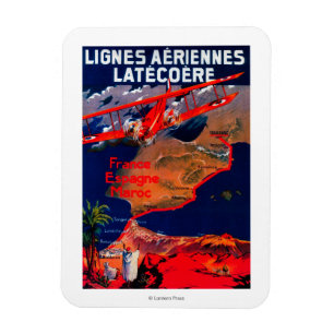 Lignes Aeriennes Latecoere Vintages Plakat Magnet