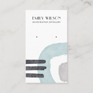 LIGNES BLEUES AQUA ABSTRAITES CARTE D'AFFICHAGE DE