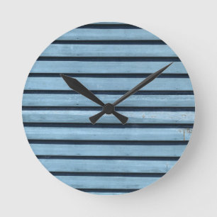 "Lignes bleues" Arrondi (Moyen) Horloge murale