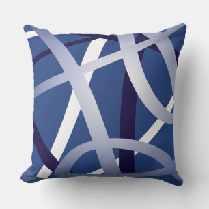 LIGNES BLEUES DESIGN Oreillers à lancer rétros
