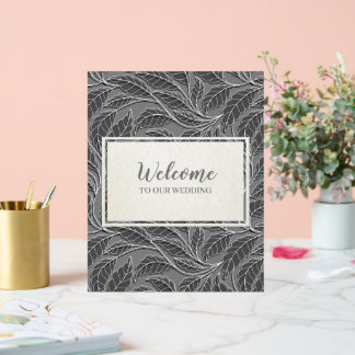 Lignes courbes Branches Feuilles Noir G621