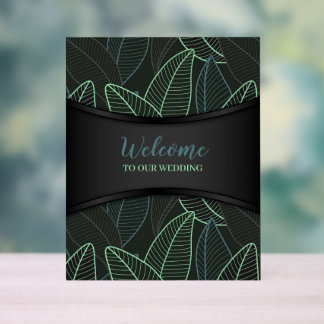 Lignes courbes Branches Feuilles Noir G625