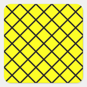 Lignes croisées noires jaunes autocollants de