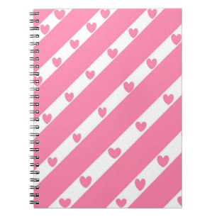 Lignes de coeur carnet rose