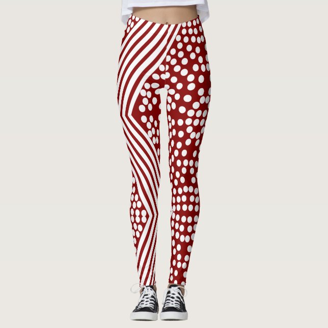 Lignes de points Polka funky Leggings gras (Devant)