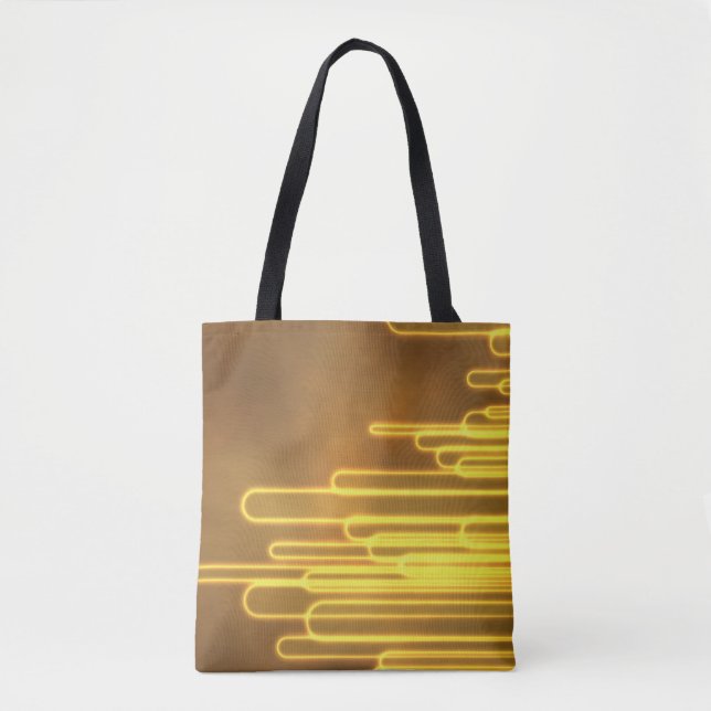 Lignes et boucles jaune néon sur un sac fourre-tou (Devant)