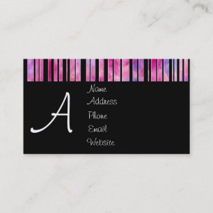 Lignes Girly noires et blanches carte de visite