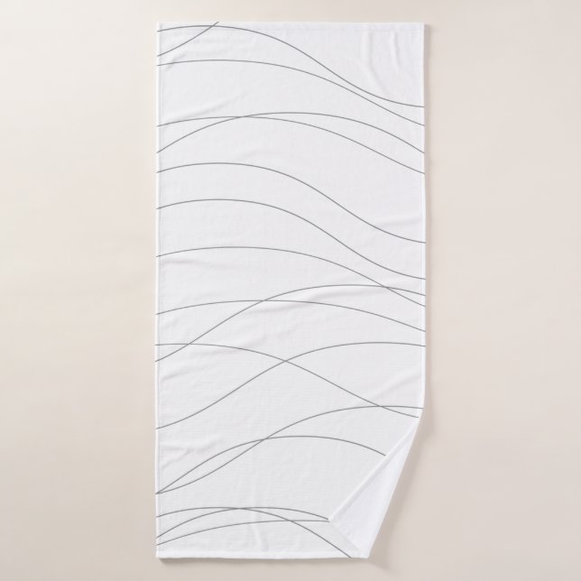 Lignes graphiques ondulées modernes, simples, chic (Serviette de bain)