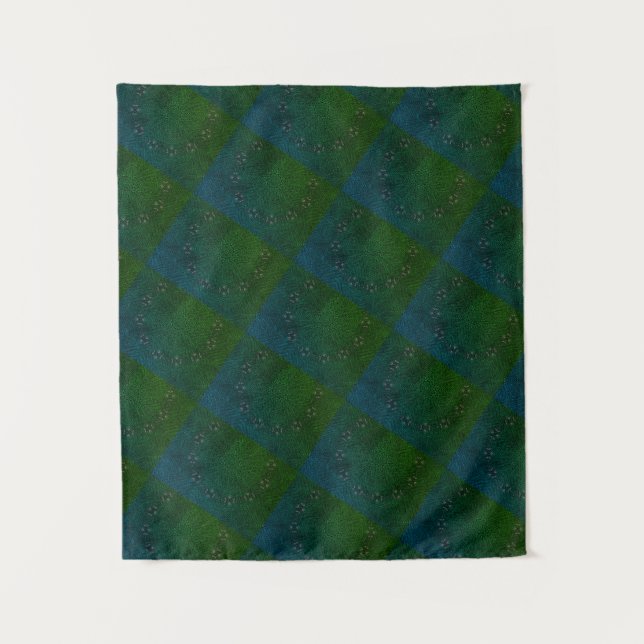 LIGNES Mandala MODERNES - Tapisserie BLEU-VERT (Devant)