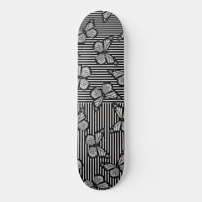 Lignes N Papillons Skateboard (Recto)