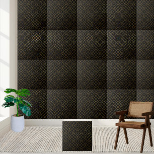 Lignes noires et or Carreaux géométriques