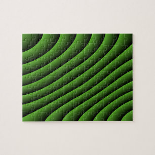 Lignes ondulées vertes hypnotiques Puzzle difficil
