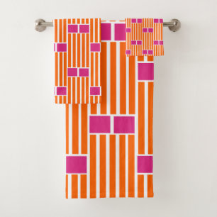 Lignes orange et boîtes roses