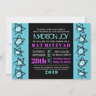 LIGNES SIMPLES Bat Bar Mitzvah Invitation
