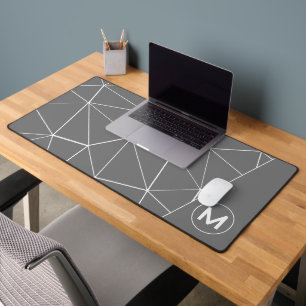 Lignes triangles géométriques gris et blanc Monogr