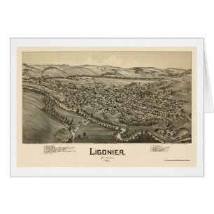 Ligonier, carte panoramique de PA - 1900