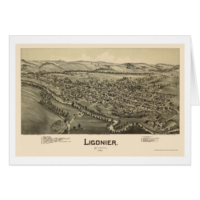 Ligonier, panoramische Karte PAs - 1900 (Vorderseite (Horizontal))