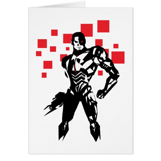 Ligue de Justice | Cyborg Digital Noir Pop Art (Devant)