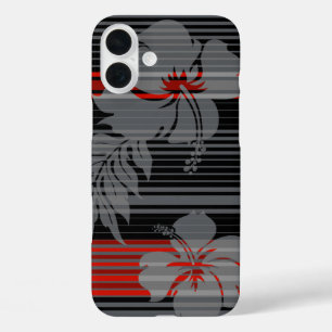 Lihue Hibiskus-Streifen-Hawaiianer iPhone 16 Plus Hülle