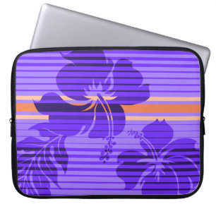 Lihue Hibiskus Stripe Hawaiian Neoprene Wetsuit Laptopschutzhülle