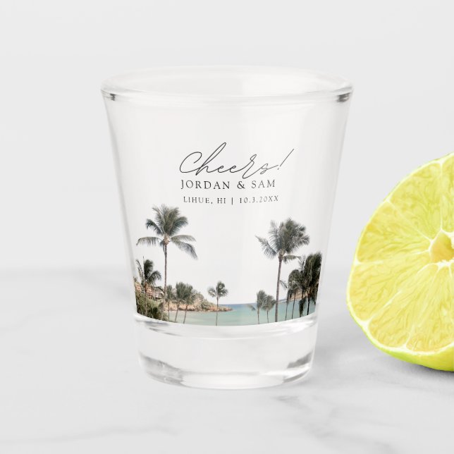 Lihue Kauai Foto Gastgeschenk Hochzeit Cheers Shot Schnapsglas (Vorderseite)
