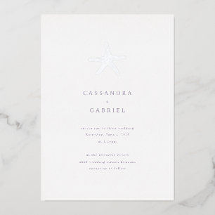 Lihue Mariage Argent Starfish Foil Invitation
