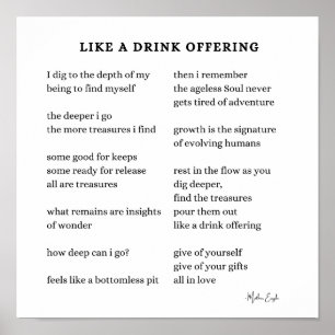 Like A Drink Offre d'encouragement poster poème