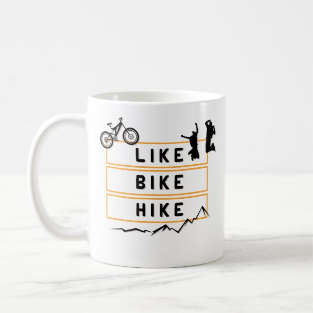Like Bike Hike Berge Wandern Kaffeetasse (Links)