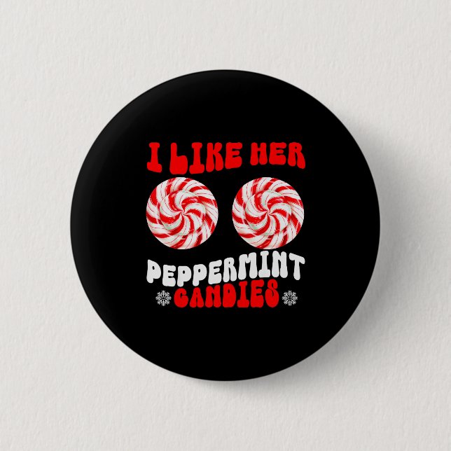 Like Her Peppermint Candies Like His Candy Cane Xm Button (Vorderseite)