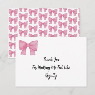  Like Royalty | Pink Bow Card Dankeskarte