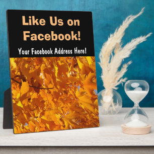 Like Us auf Facebook Schild Zähler Plaketten Blätt Fotoplatte
