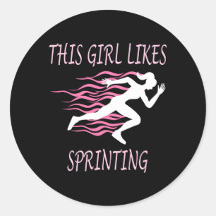 Likes Sprinting Hobby Sports Running Athletics Runder Aufkleber
