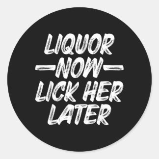 Likör Leck Mich Später Spaß Trinken Junggesellenab Runder Aufkleber