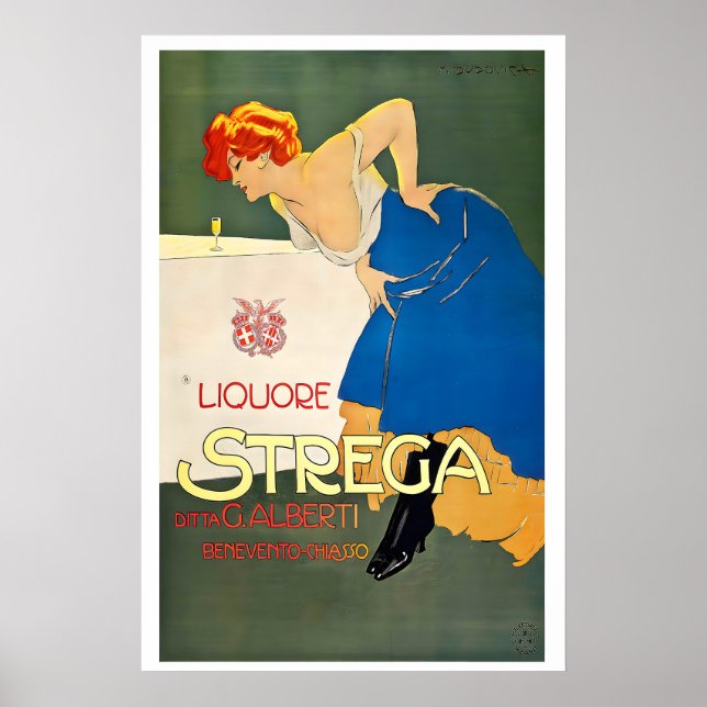Likör Strega Vintage-Werbeplakat Poster (Vorne)