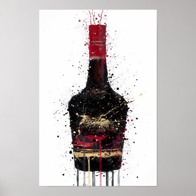 Likörflasche Wand Drucken 'Brurnt Umber' Poster (Vorne)