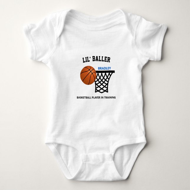 Lil' Baller Basketball-Spieler in der Schulung Cus Baby Strampler (Vorderseite)