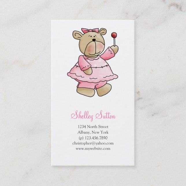 Lil Bären · Baby-Rosa-Kleid Visitenkarte (Vorderseite)